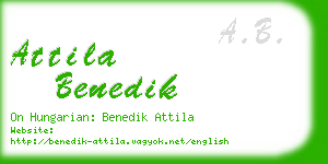 attila benedik business card